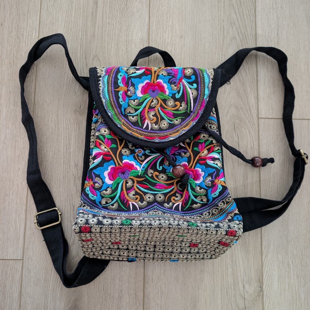 Embroidered Multicolor Backpack - Picture 2 of 9